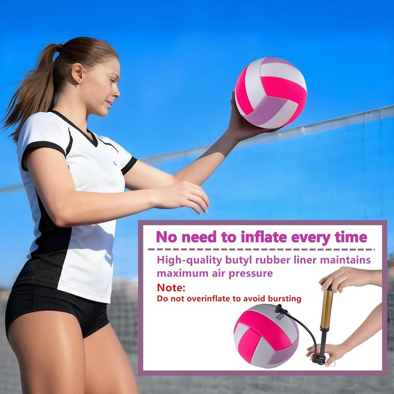 HYPGARD 6 Pack Volleyballs Official Size 5, Waterproof Soft Bulk Recreational Volley Balls with Pump and Net Bag for Indoor Outdoor Beach Sand Water Pool Game Training Match for Teenager Beginner - Image 3